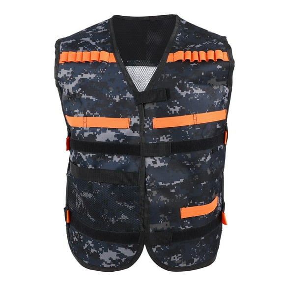Qiilu Thickened Toy Gun Clip Jacket Foam Bullet Holder Camouflage Kids Vest for Nerf, Gun Clip Vest, Toy Gun Vest