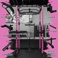 thumbnail image 4 of Mikolo Power Rack Cage with LAT Pulldown System,1200LBS Capacity Power Rack, Multi-Functional Squat Rack with 13-Level Adjustable Height and J-Hooks, Dip Bars, T-Bar, Gym Equipment (Limited Edition), 4 of 8