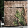 thumbnail image 3 of Ambesonne Antlers Shower Curtain, Evergreen Branch Deer, 69"Wx70"L, Fern Green Umber, 3 of 4