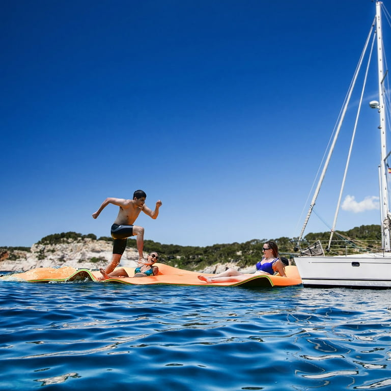 12' x 6' 3 Layer Floating Water Pad-Orange