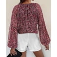thumbnail image 3 of BTFBM Blouses for Women Dressy Casual Floral Summer Boho Tops V Neck Lightweight Long Sleeve Shirts Spring Clothes, 3 of 6