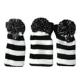 thumbnail image 1 of MasteelfCA 3 Pcs Couvre-Chef Tricoté Club Rayures Rouges et Blanches (Noir et Blanc), 1 of 3