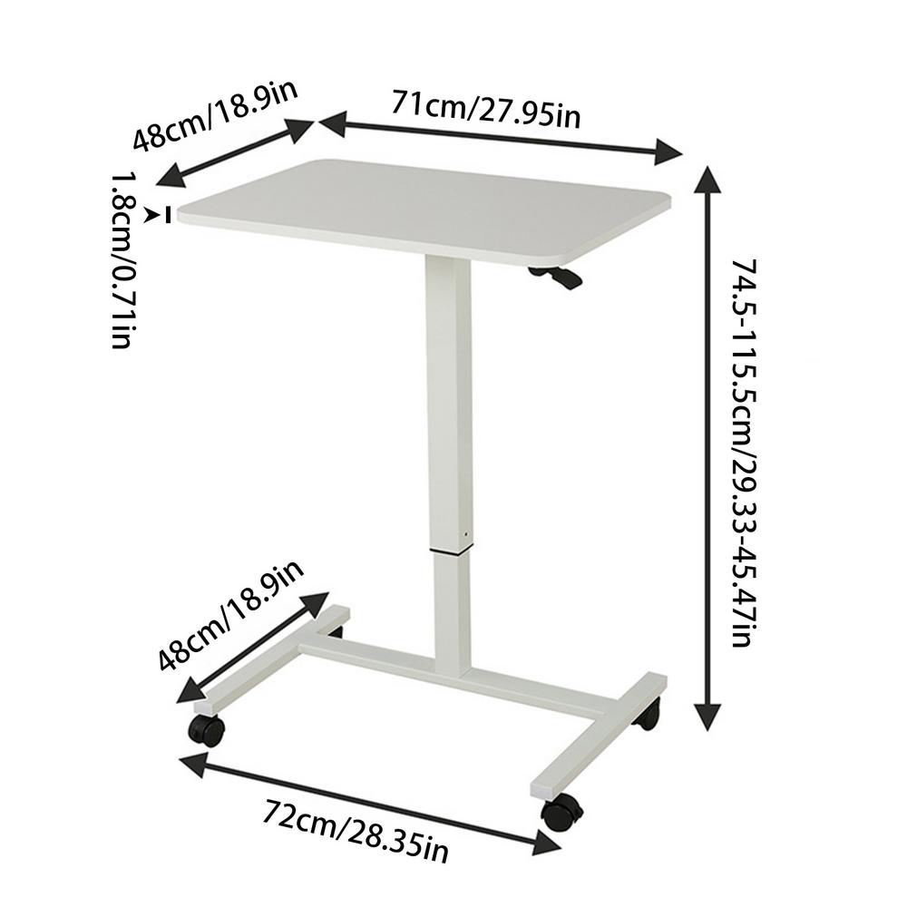 Goxfaca Mobile Standing Desk Pneumatic Computer Table Height Adjustable ...