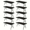 thumbnail image 2 of 10-Pack Stretchable Table Covers, Fits 6' Tables, Washable Elastic Polyester Rectangle Tablecloth Protector for Indoor & Outdoor Parties, Picnics, Weddings, Graduations - 30" W x 72" L, Spandex, 2 of 13