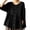 Black, variant on Womens 3/4 Sleeve Cotton Blouses Crew Neck Button Down Shirts Solid Color Loose Fit Tunic Tops Fall Casual Comfy Clothes Green L