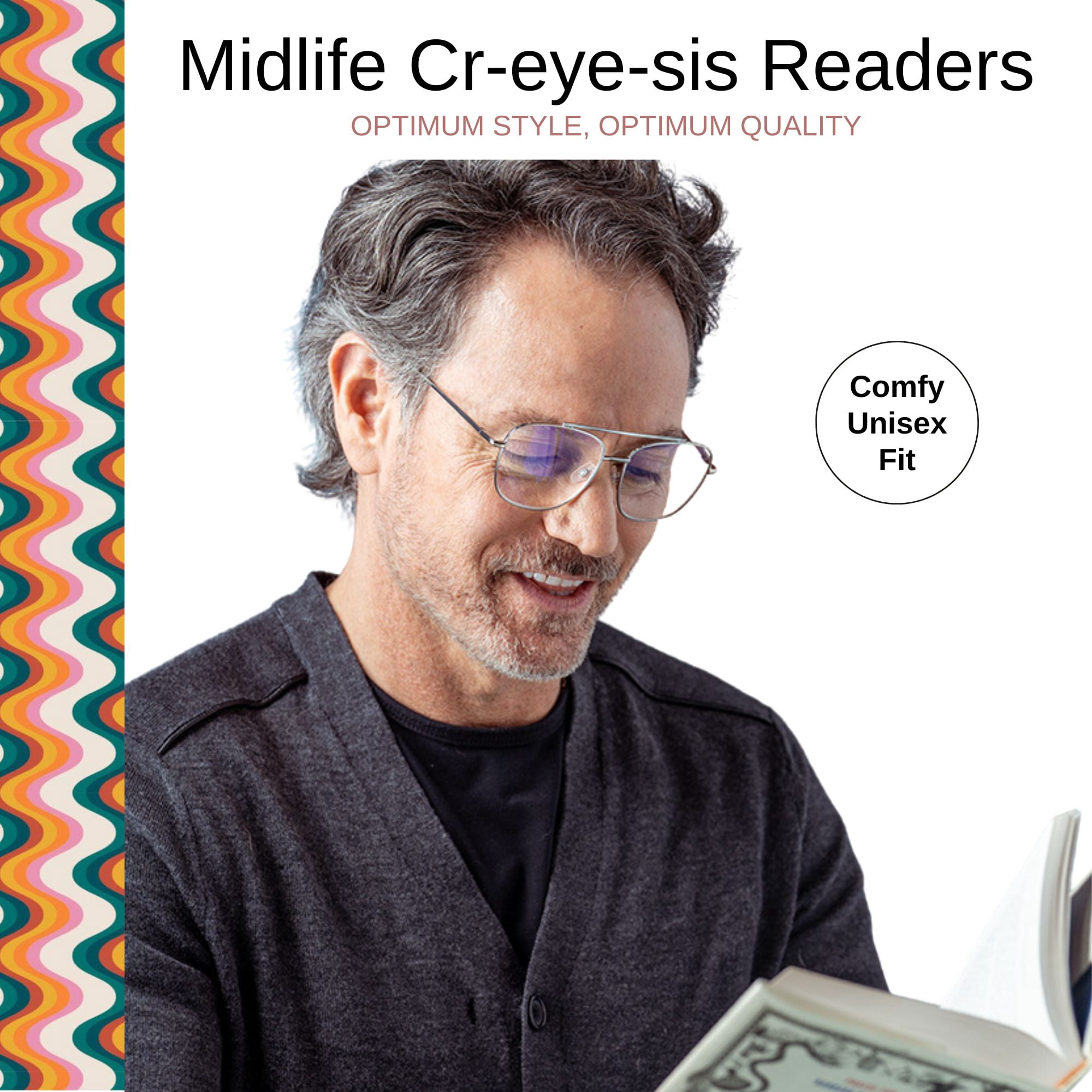 Optimum Optical Signature Blue Light Filtering Readers - Midlife Cr-eye-sis, +1.5