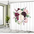 thumbnail image 4 of Ambesonne Flowers Shower Curtain, Romantic Floral Bouquet Art, 69"Wx75"L, Dark Fuchsia Ivory and Rose, 4 of 4