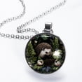 thumbnail image 2 of Hedgehog Women's Glass Circular Pendant Necklaces, 2 of 5