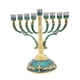 thumbnail image 4 of Candelabro Menorah de metal esmaltado perfecl 6.5 pulgadas verde, 4 of 8