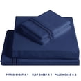 thumbnail image 2 of Subrtex 3-Piece 1600 Thread Count Microfiber Bed Sheet Set Super Soft with 40% Tencel and 60% Cotton (Twin XL, Navy), 2 of 11