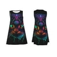 thumbnail image 7 of Balery Futuristic Cat Warrior Pattern Women’s Summer Dresses – Loose Sleeveless Sundress, Casual and Comfortable Beach Dress for Hot Days, 7 of 7