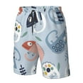 thumbnail image 5 of Disketp Men'S Swim Trunks Hawaiian Breathable Surf Beach Swimsuits Mesh Lining Beach Shorts With Pockets-Cute Chameleons On Blue Background, 5 of 9