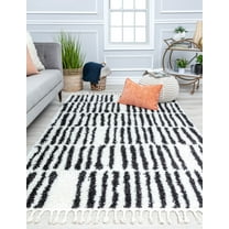 Rugs America BT30D White Rain Geometric/Stripe Modern White Area Rug, 2'6" x 8'