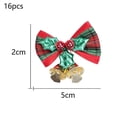 thumbnail image 2 of Paquete de 16 lazos de Navidad con campanas, Mini lazo de Navidad, manualidad para regalo, adorno, decoración colgante para árbol de Navidad, 2 of 5