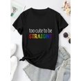thumbnail image 2 of T-Shirt de Sport Décontracté Simple à Manches Courtes et Col Rond Imprimé Coloré pour Femmes, Confortable pour l'Été, Fête des Pères, Fête des Mères, 2 of 6