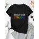 thumbnail image 2 of Camiseta deportiva informal, sencilla y moderna para mujer, con cuello redondo y manga corta, con estampado creativo en inglés colorido, cómoda para el verano y las vacaciones., 2 of 6