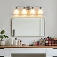 thumbnail image 6 of Bathroom Vanity Light Fixtures 4 Lights Modern Bathroom Lighting Fixtures Over Mirror with Frosted Milky Glass Shade Brushed Nickel Wall Sconce for Bath Bedroom, 6 of 9