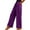 Purple, variant on Women's Fashionable Solid Color Elastic Waist Pocket Drawstring Straight Leg Casual Pants, Loose Fit Trousers,Pink,XL