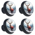 thumbnail image 2 of 4 Pcs Christmas Elk Knobs for Kitchen Cabinet Cupboard Dresser Bookcase Drawer Pulls Handles Round Home Decor, 2 of 8