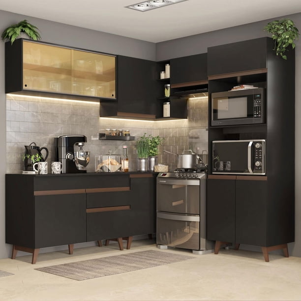 Cocina Integral Completa Modular Madesa Reims 402cm Negro 03