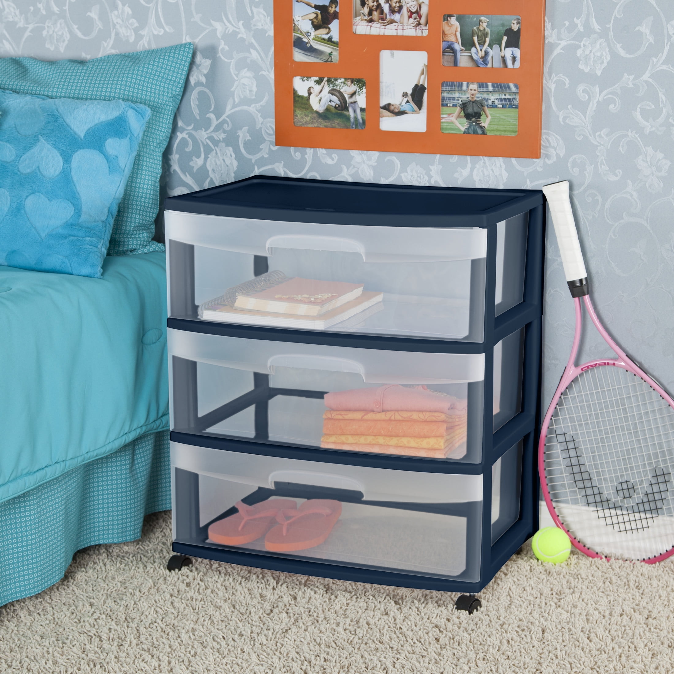 Sterilite 3 drawer wide cart deals