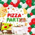 thumbnail image 4 of Pizza Party Decorations, Pizza Theme Birthday Party Supplies - Italy Pizza Theme Birthday Backdrop Balloon Arch Garland kit Cake Topper Pizza Foil Balloon for Baby Shower Birthday Party-70PCS, 4 of 7