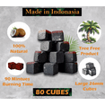 thumbnail image 3 of Coco Hamra* Natural Coconut Shell Charcoal Cubes - 6400pcs Coals - Made from Natural Coconut Incense Briquettes | Made in Indonesia | 26mm Charcoal Incense Cubes| Master case 10KG, 3 of 6