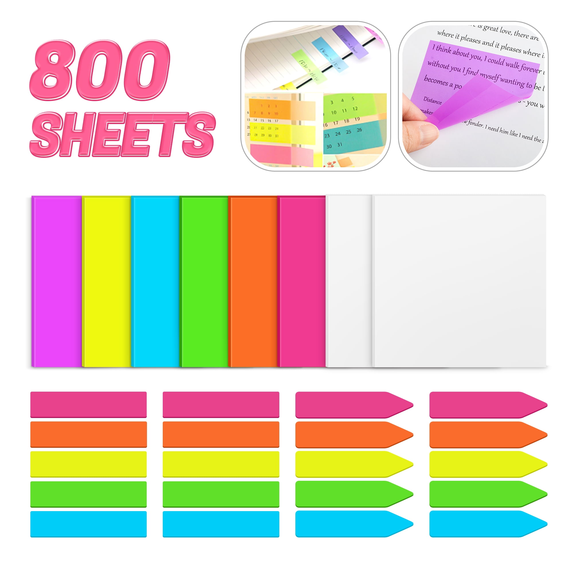 Office Supplies Sticky Notes Divider Sticky Notes Tabs ,tabbed Self-stick  Lined Bright Colors Note Pad, School Supplies 2 Pieces 120 Index Notes