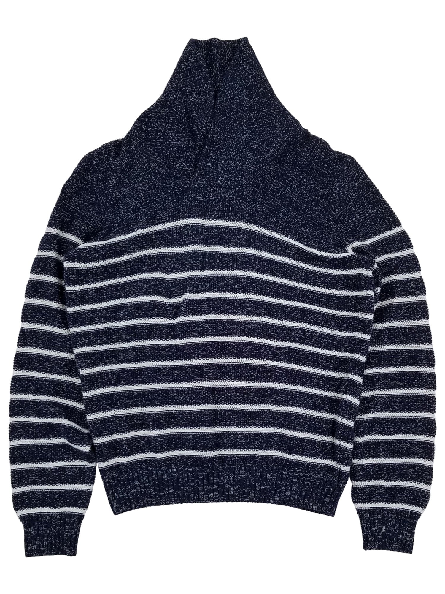 IZOD Mens Peacoat Blue Long Sleeve Fair Isle Quarter-Zip Sweater