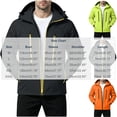 thumbnail image 3 of Sevevn Men Rain Jacket Hooded Regular Fit Waterproof Mesh Lined Fabric Dual Chest Zip Pockets Side Zip Pockets Neon Zipper Trim Cuffs For Hiking Wear, 3 of 7