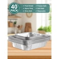 thumbnail image 3 of 40 Pack Disposable Aluminum Foil Pans Assorted Sizes - 20 Large 10.25x12 Half Size Aluminum Pans & 20 Small 8x8 Tin Foil Baking Pans, Tin Trays Containers for Meal Prep, Food Cooking, Roasting, 3 of 4