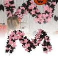 thumbnail image 2 of Halloween Garland, 5.6 FT Fall Maple Leaf Garland with Black Pink Willow Vines, Artificial Autumn Hanging Decor for Thanksgiving, Home, Wall, Wedding & Party Decoration, 2 of 7