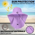 thumbnail image 2 of UPF 50+ Sun Protection Hat for Women's Female Adult UV Solar Protection Wide Brim Outdoor Beach Fishing Bucket Bonnie Cap Visor with Neck Flap Breathable Mesh Lightweight Foldable Windproof A Lavender, 2 of 5
