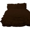 thumbnail image 2 of D.N.G. BEDDINGS 3 Piece 100% Egyptian Cotton Circle Ruffle Comforter Set, 550 GSM Filled Microfiber - Twin/TwinXL Size, Chocolate Color - 800 Thread Count, 2 of 5