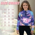 thumbnail image 7 of Xoenoiee Axolotl Cloud Moon Star Print Girls Oversized Half Zip Hoodies Long Sleeve Sweatshirts Casual Sweater Hoodie Pullover Tops with Pocket, 5-6 Years, 7 of 7