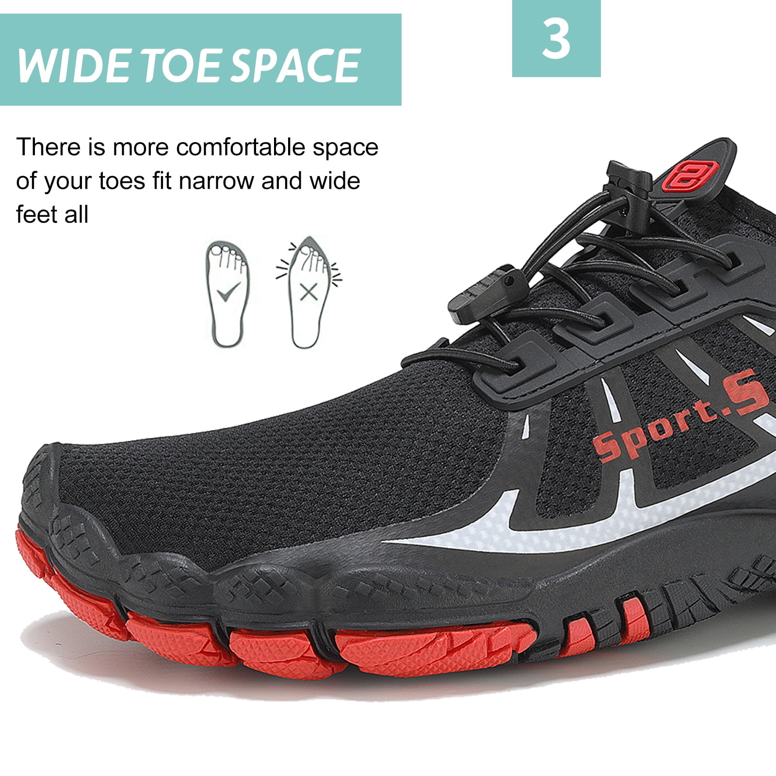 OUSIMEN Water Shoes Womens Mens Quick-Dry Non-Slip Soft Barefoot Swimming Shoes Aqua Sports Outdoor Beach Surfing Diving Hiking Yoga Shoes