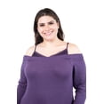 thumbnail image 4 of Blusa diseño doble prenda Roman Fashion /Tallas Extras, 1130 (Morado) violeta oscuro 34, 4 of 5
