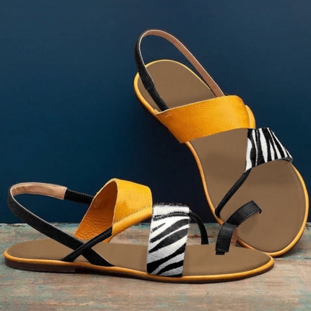 Chanclas de tacón plano para mujer Sandalias sin cordones Sandalias casuales Sandalias de playa Zapatos Wmkox8yii shjk4804