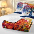 thumbnail image 4 of Homewish Rainbow Tree Of Life Twin Quilt Set,Colorful Fruit Twin Coverlet Set,White Blue,Polkadot Reversible,2 Pieces, 4 of 7