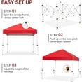 thumbnail image 3 of 10x10 Pop Up Canopy Tent,Portable Outdoor Canopy,One-Person Setup,Sun-Resistant & Waterproof Easy Up Canopy with Netting Side Walls,Beach Canopy for Camping Picnic Party Deck Yard Events, 3 of 7