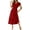 Solid Wine Red, variant on PRETTYGARDEN Women's Floral Boho Dress Wear To Work Wrap V Neck Short Sleeve Belted Ruffle Hem A-Line Flowy Maxi Dresses