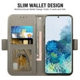 thumbnail image 5 of Compatible with Samsung Galaxy S20 Plus S20+ 5G Wallet Phone Case and Tempered Glass Screen Protector Flip Credit Card Holder Stand Flower Cell Cover for S20+5G S20plus 20S + S2O S 20 20+ G5 Gray, 5 of 9