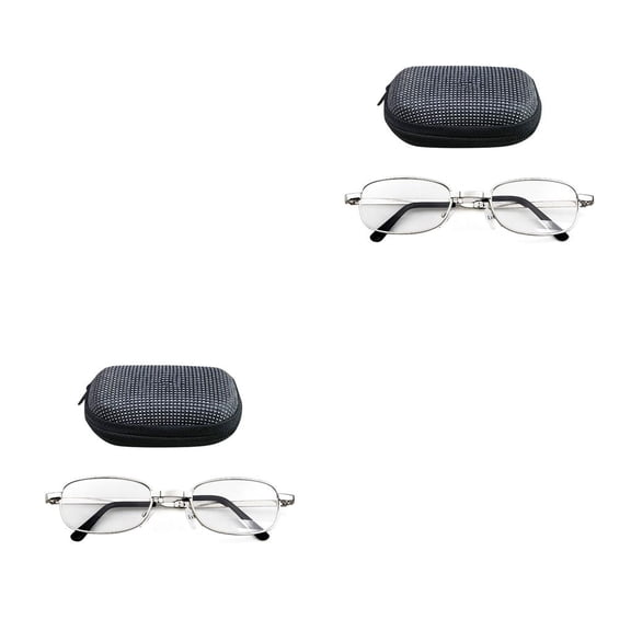 Vogacara Gafas de lectura plegables portátiles calientes Unisex mujeres hombres marco de Metal ovalado presbicia lupa gafas con estuche Type4 NO4 Vogacara CBP028215
