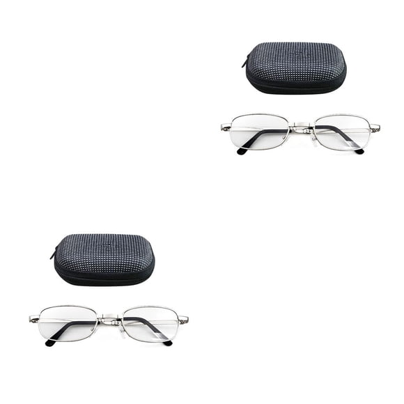 Soidarity Gafas de lectura plegables portátiles calientes Unisex mujeres hombres marco de Metal ovalado presbicia lupa gafas con estuche Type2 NO2 Soidarity CBP028209