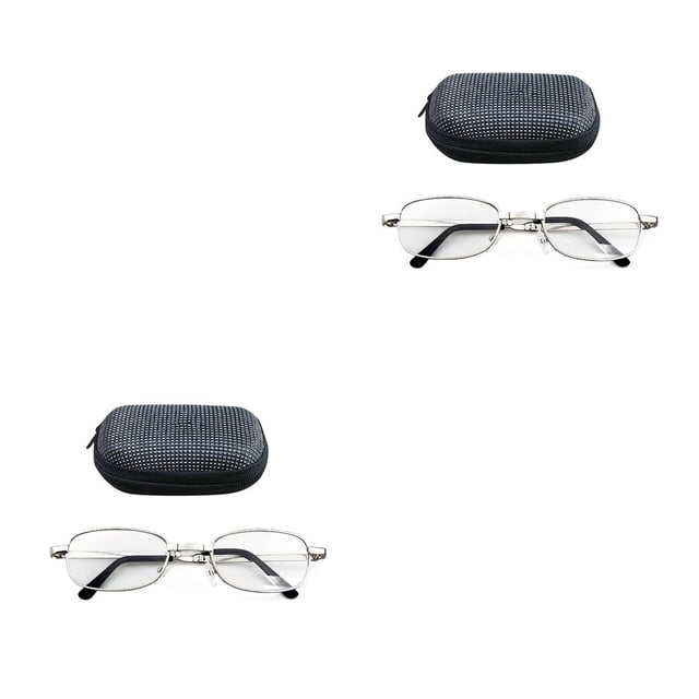 Minnieouse Gafas de lectura plegables portátiles, marco de Metal ovalado, lupa para presbicia, gafas con estuche para anciano y mujer Type4 NO4 Minnieouse CBP028215