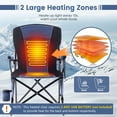 thumbnail image 3 of Honeilife Camping Chairs, Portable Heated Folding Chairs for Outdoor Sports, Heavy Duty Lawn Chairs for Adults Support 400lbs, Heated Camp Chair with Cup Holder,Blue(2 Battery Pack Required), 3 of 7