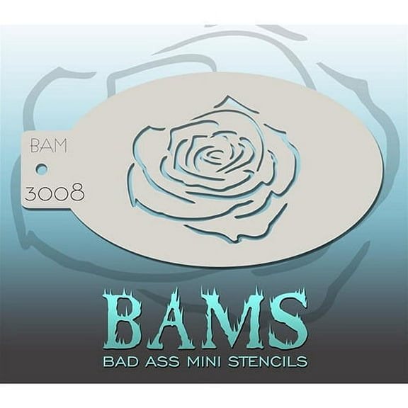 Bad Ass Rose Outline Mini Stencil BAM3008