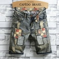 thumbnail image 7 of Blue Mens Ripped Short Jeans Clothing Bermuda Cotton Shorts Breathable Denim Shorts Male New Fashion Size 28-40, 7 of 7