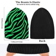 thumbnail image 5 of joogoo Zebra Stripes Green Beanie Hats Cuffed Winter Warm Knit Thick Beanies, 5 of 7