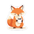 thumbnail image 3 of cartoon Fox Coffee Theme Stickers, Waterproof Fox Coffee Theme Sticker for Water Bottle Laptop Phone Cases Planner Skateboard Luggage Helmet Party Favor Decor, Ideal for Adults Teens Teacher Rewards, 3 of 8